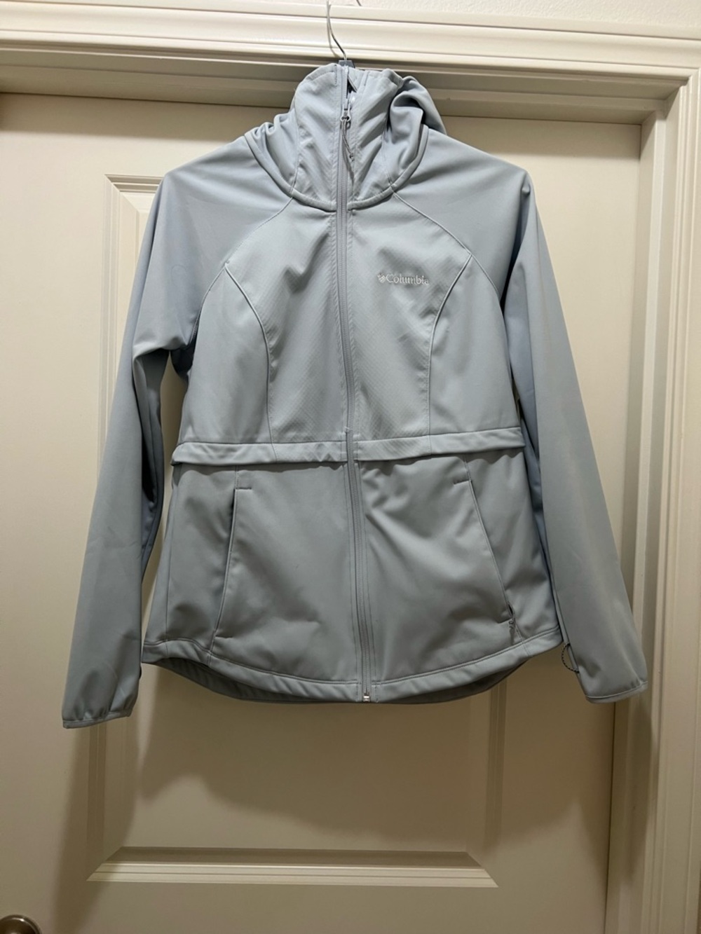 Columbia Women's Light Blue Hooded Softshell OmniHeat Jacket